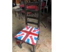 Стул Англия, каркас дерево сиденье стилизация под британский флаг