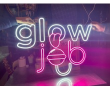 Вывеска неоновая "glow job"