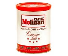 Кофе молотый Molinari «CINQUE STELLE» Пять звезд  250 гр