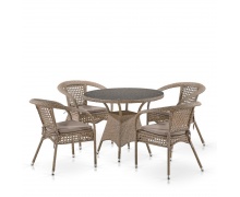 Комплект плетеной мебели Лион-1B T220CT/Y32-W56 Light brown 4Pcs