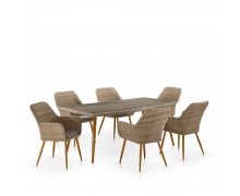 Комплект плетеной мебели T360B/Y360B-W65 Light Brown 6Pcs
