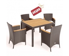 Комплект плетеной мебели AFM-440B 90x90 Brown (4+1)