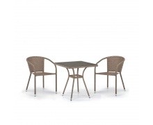 Комплект плетеной мебели T282BNT/Y137C-W56 Light brown 2Pcs