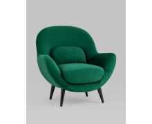 Кресло Карл велюр тёмно-зелёный