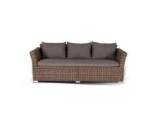 "Капучино" диван из искусственного ротанга трехместный, цвет коричневый