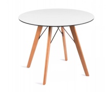 "Франческо" интерьерный стол из HPL круглый O90см, цвет молочный