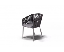 Бордо плетеный стул из синтетических лент, цвет темно-серый