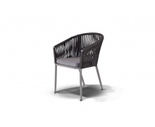 "Бордо" плетеный стул из синтетических лент, цвет серый