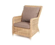 "Гляссе" кресло плетеное из искусственного ротанга (гиацинт), цвет соломенный