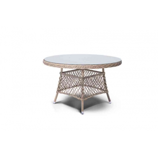 "Эспрессо" плетеный круглый стол, диаметр 118 см, цвет соломенный - 1