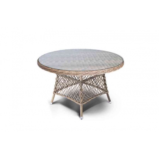 "Эспрессо" плетеный круглый стол, диаметр 118 см, цвет соломенный - 1