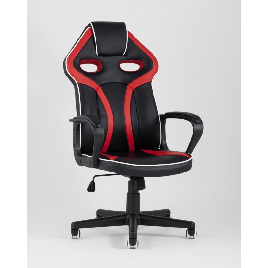 Кресло игровое TopChairs Racer Lighti черное с красным - 1