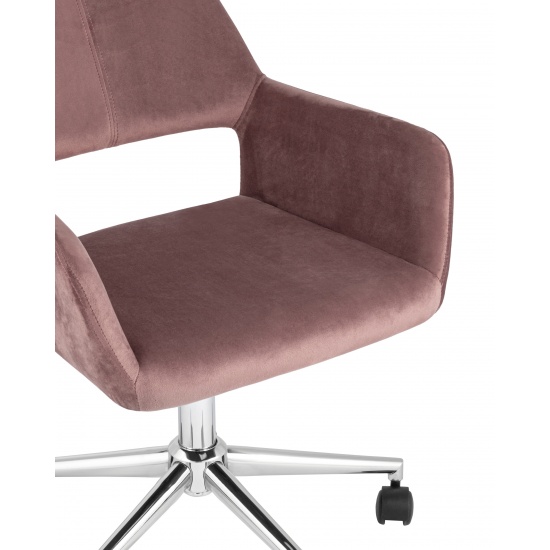 Кресло офисное Ross велюр розовый - 1