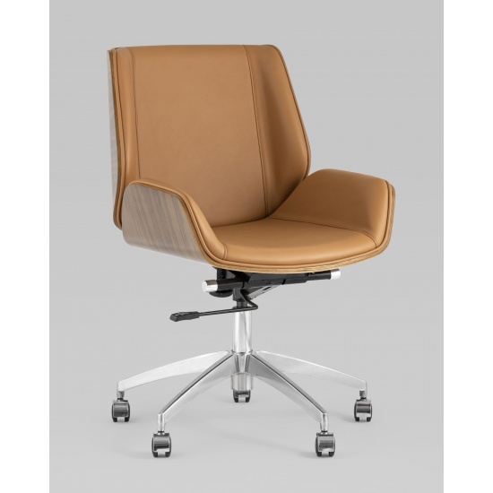 Кресло офисное TopChairs Crown коричневое - 1