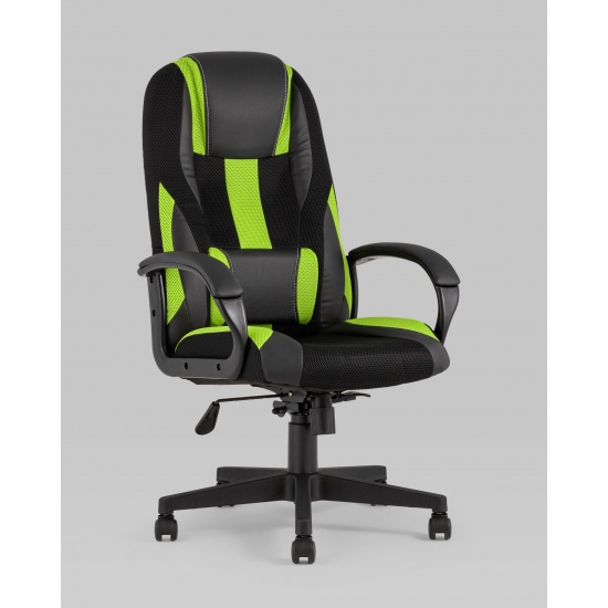 Кресло игровое TopChairs ST-CYBER 9 черный/зеленый - 1