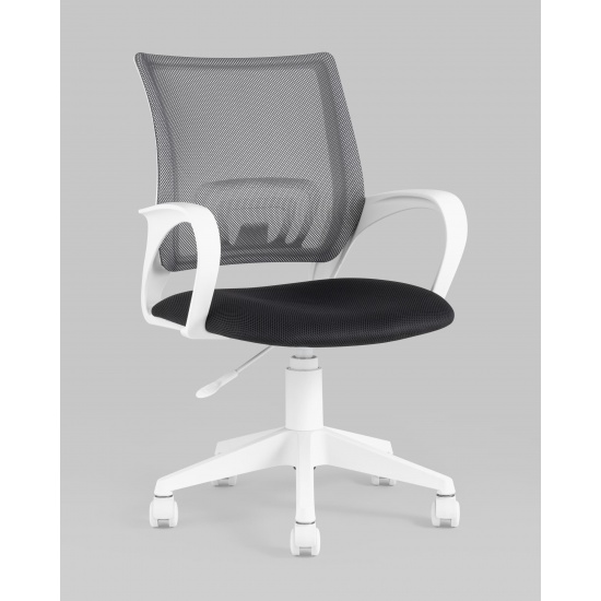 Кресло офисное TopChairs ST-BASIC-W серый крестовина пластик белый - 1