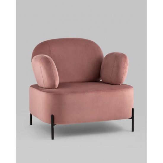 Кресло Кэнди с подлокотниками велюр пыльно-розовый - 1