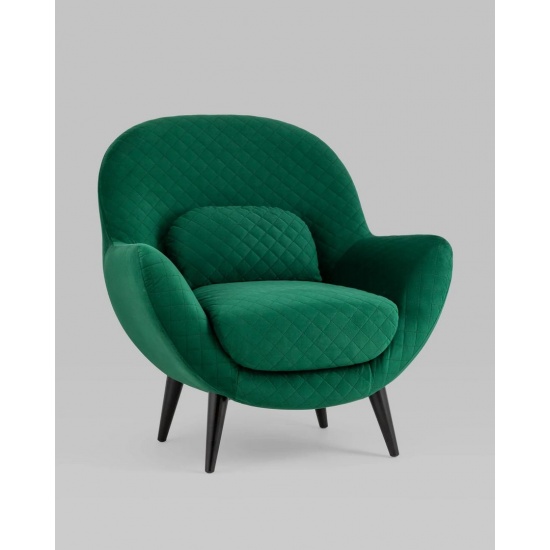 Кресло Карл велюр тёмно-зелёный - 1