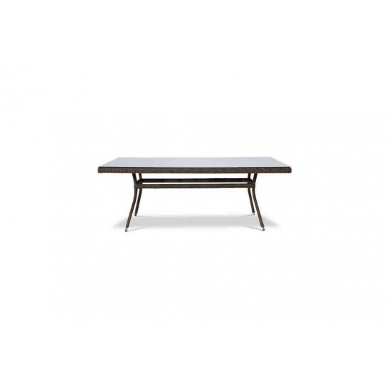 "Латте" плетеный стол из искусственного ротанга 200х90см, цвет коричневый - 1