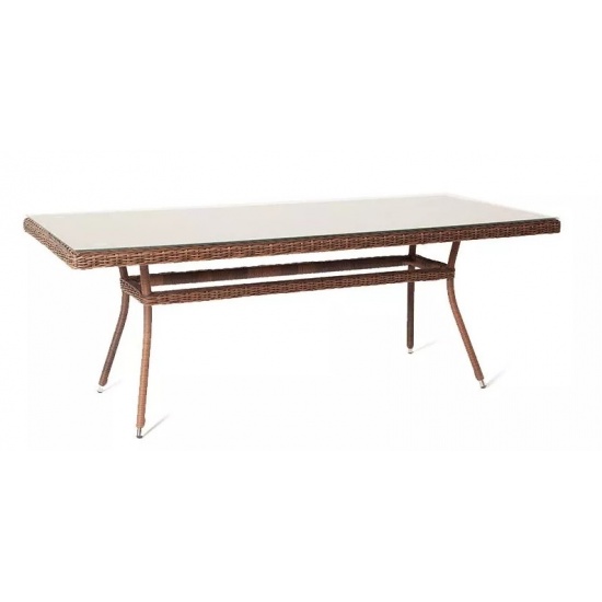 "Латте" плетеный стол из искусственного ротанга 160х90см, цвет коричневый - 1