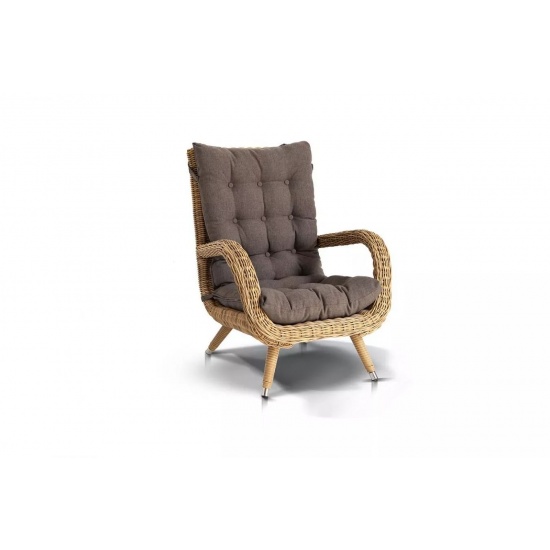 "Толедо" кресло плетеное с подушками, цвет соломенный - 1