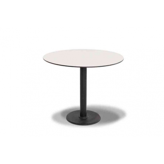 "Каффе" интерьерный стол из HPL круглый O63см, цвет молочный - 1