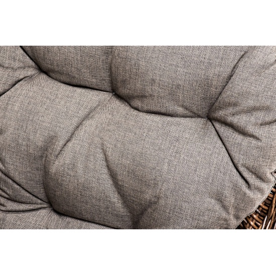 "Алиса" кресло плетеное, цвет коричневый с подушками - 1