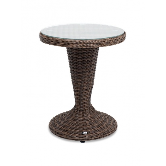 "Леванте" стол круглый из искусственного ротанга, цвет коричневый - 1