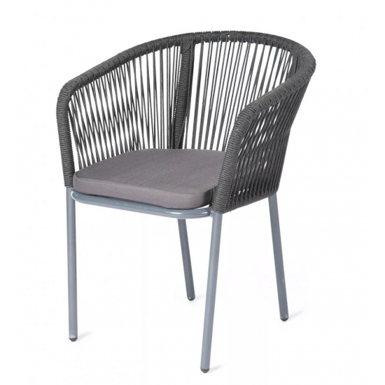 "Марсель" плетеный стул из роупа, цвет темно-серый - 1