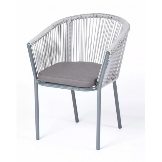 "Марсель" плетеный стул из роупа, цвет светло-серый - 1