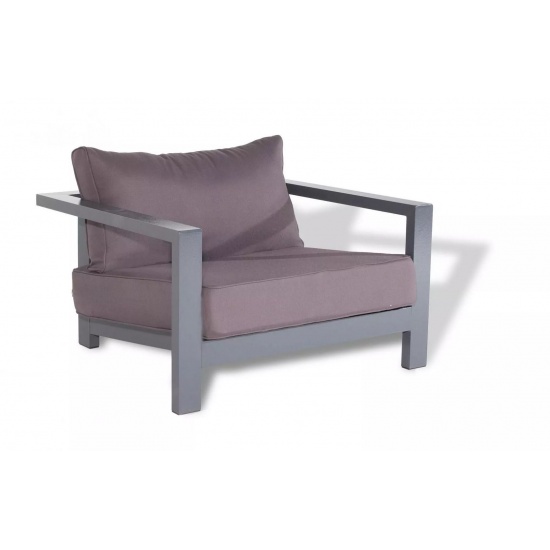 "Гранада" кресло алюминиевое, цвет серый, ткань Savana Graffit - 1