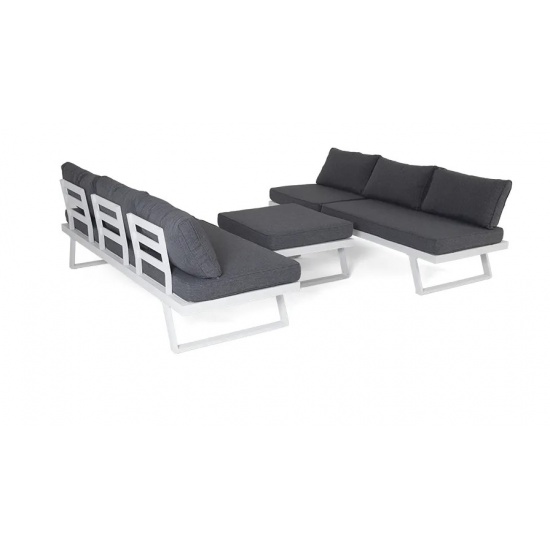 "Альпы" комплект-трансформер садовой мебели из алюминия (угловой диван, столик) с подушками - 1