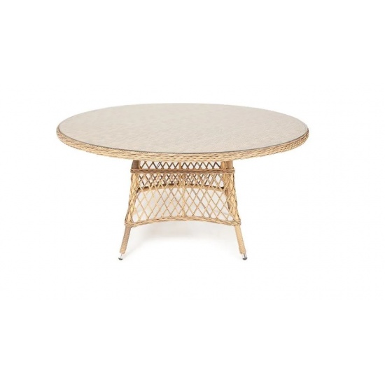 "Эспрессо" плетеный круглый стол, диаметр 150 см, цвет соломенный - 1