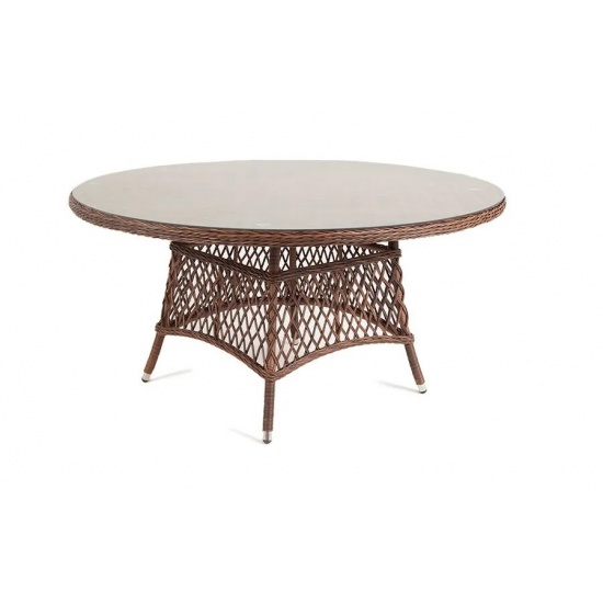"Эспрессо" плетеный круглый стол, диаметр 150 см, цвет коричневый - 1