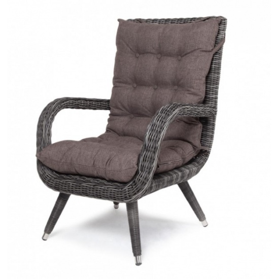 "Толедо" кресло плетеное с подушками, цвет графит - 1