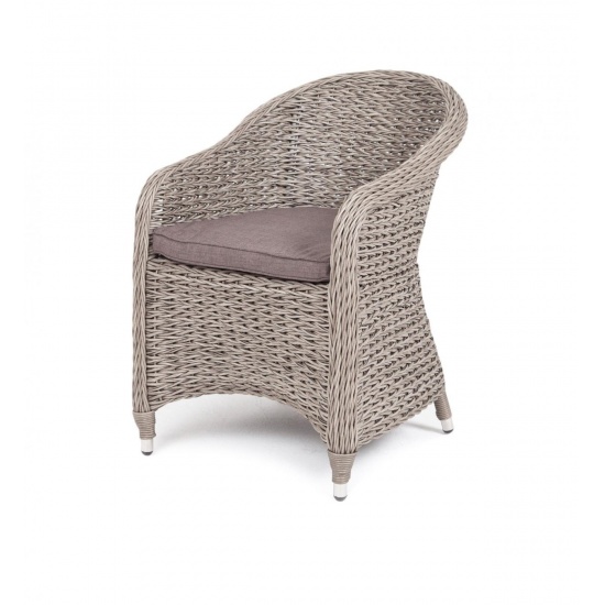 "Равенна" плетеное кресло из искусственного ротанга (гиацинт), цвет серый - 1