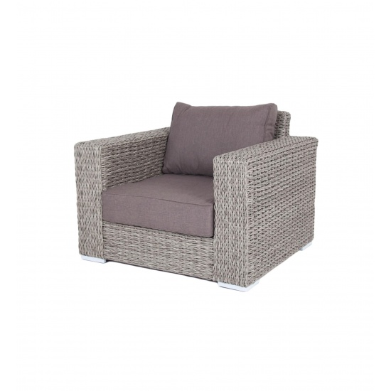 "Боно" кресло из искусственного ротанга (гиацинт), цвет серый - 1